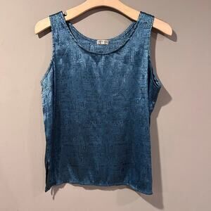 Vintage Thai Silk Tank Top Shirt 90s Women’s XL Beautiful Pattern